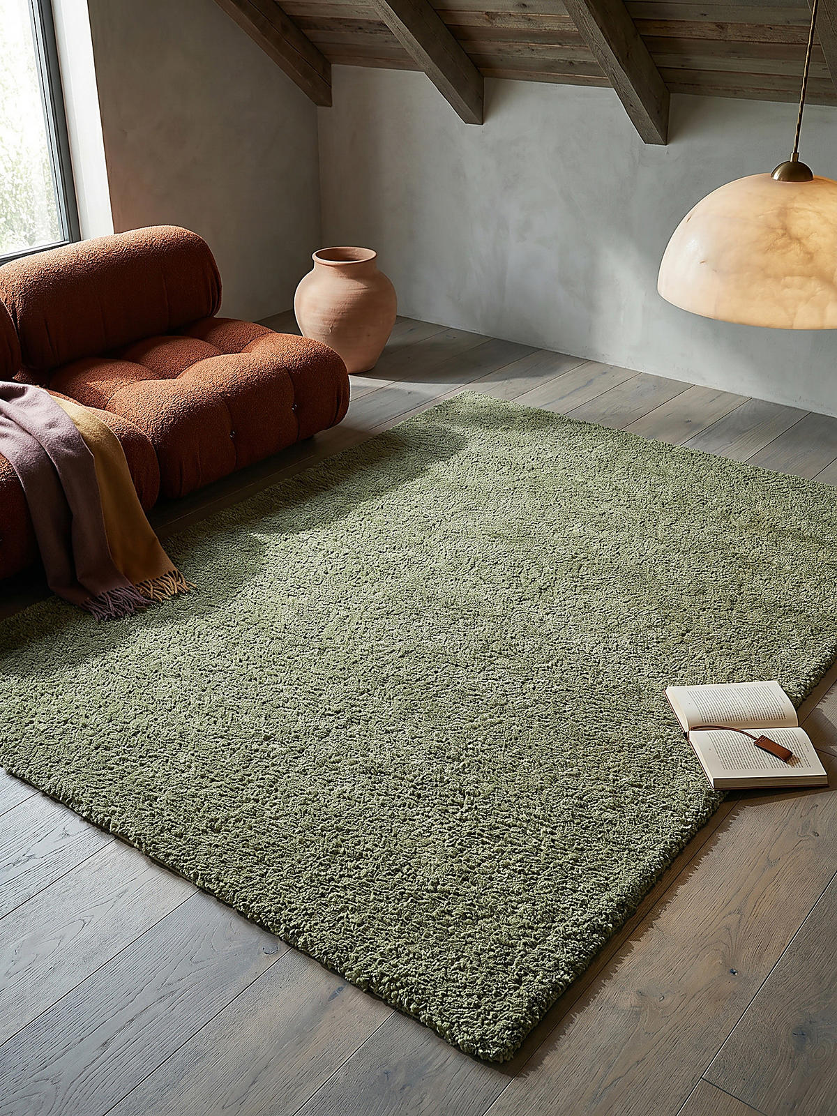 TEPPICH Hochflor Shaggy-Design, teddyweich LYNE, Grün 160x230 cm - Grün, Textil (230/160cm) - KADIMA DESIGN