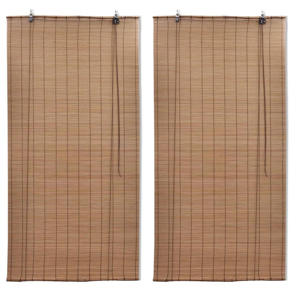BAMBUSROLLOS 2Er Set 150/220 Cm Braun - Braun, Naturmaterialien (220/150cm) - vidaXL