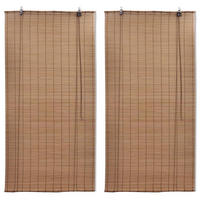 BAMBUSROLLOS 2Er Set 150/220 Cm Braun - Braun, Naturmaterialien (220/150cm) - vidaXL