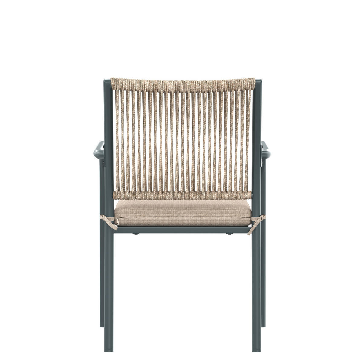 GARTENMÖBELSET Rattan Grau 5-tlg. - Grau, Metall - ComfortXL