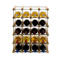 WEINREGAL Vinotega Mod Metal 52,5x42,5x24,5 cm 4x5 Flaschen Massives Kiefernholz Natur - Naturfarben, Holz (42.5/52.5/24.5cm) - PROREGAL