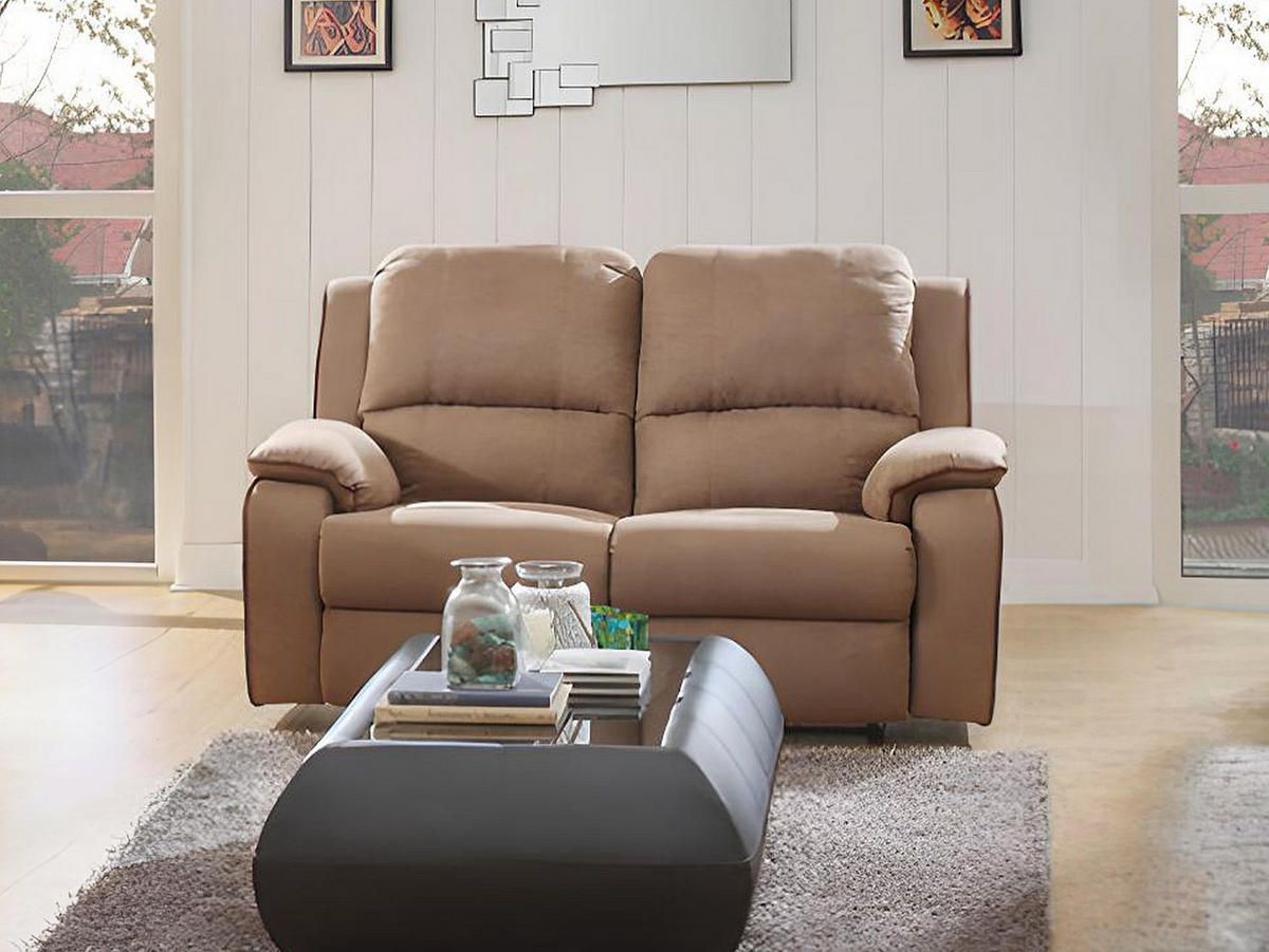 RELAXSOFA - 2 Personen - stoff - taupe Hernani - Taupe, Textil (158/99/96cm) - Vente-Unique
