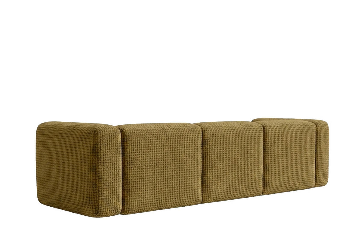 ECKSOFA L-Form, Chenille-Stoff Cremona, Olive, Links, GRETA - Olivgrün, Holz (318/179cm) - Kaiser Möbel