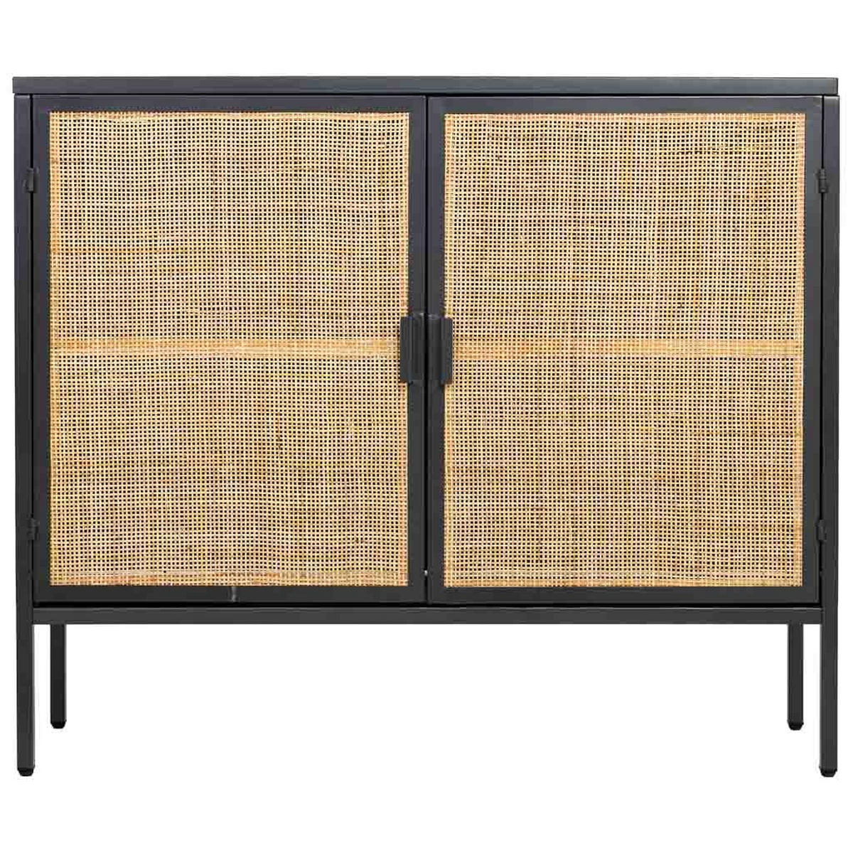 HOLZ-METALLSCHRANK mit 2 Türen, Schwarz, 100x32x85h cm - Schwarz, Holz (100/85/32cm) - Wanderlust