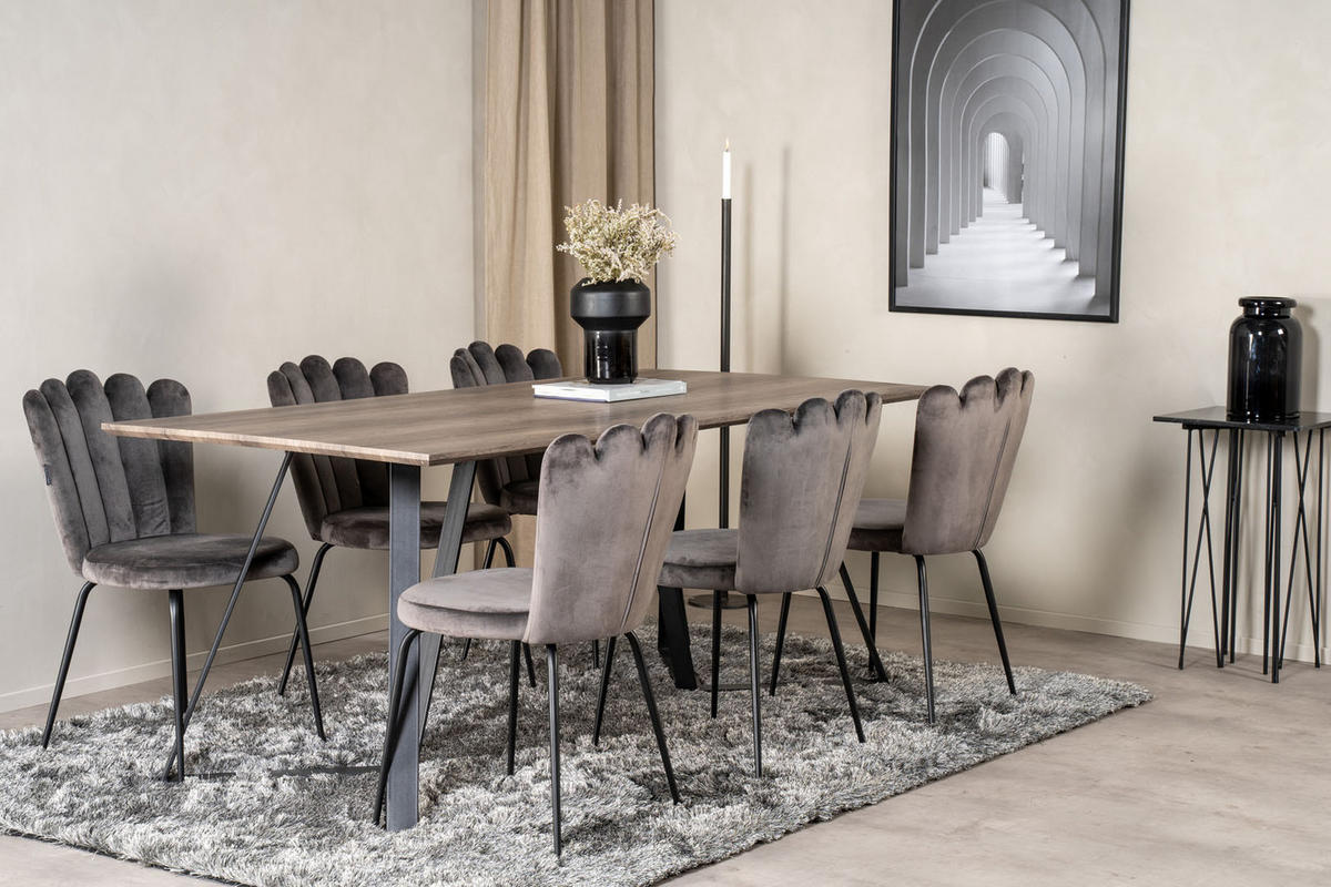 TISCHGRUPPE Grau - Grau, Holzwerkstoff (90/75/180cm) - ebuy24