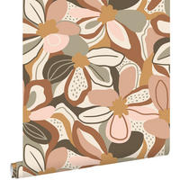 TAPETE Blumenmuster 50 x 900 cm - Terracotta, Papier (50/900cm) - ESTAhome