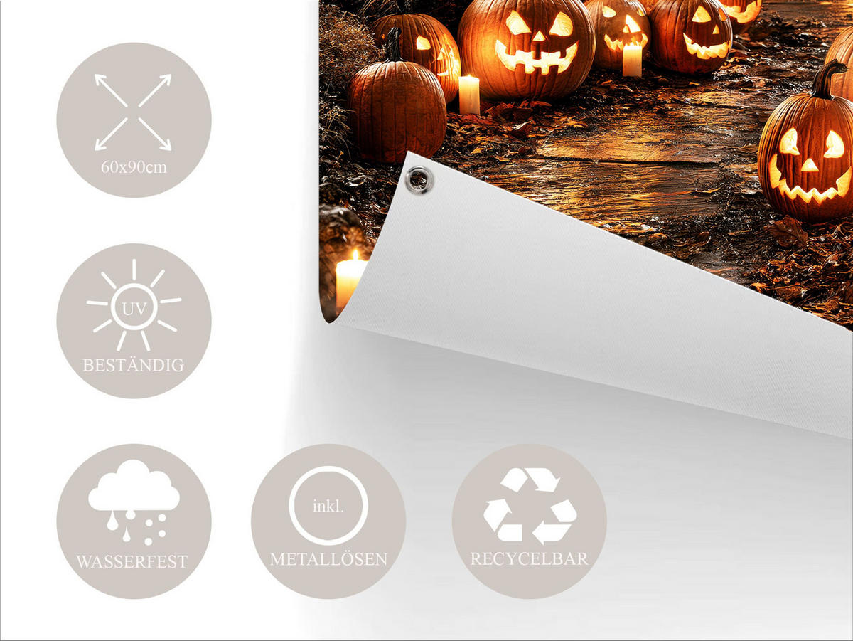 GARTEN-POSTER 60x90 cm gruselige Halloween-Deko - Orange, Kunststoff (60/90/2cm) - artissimo