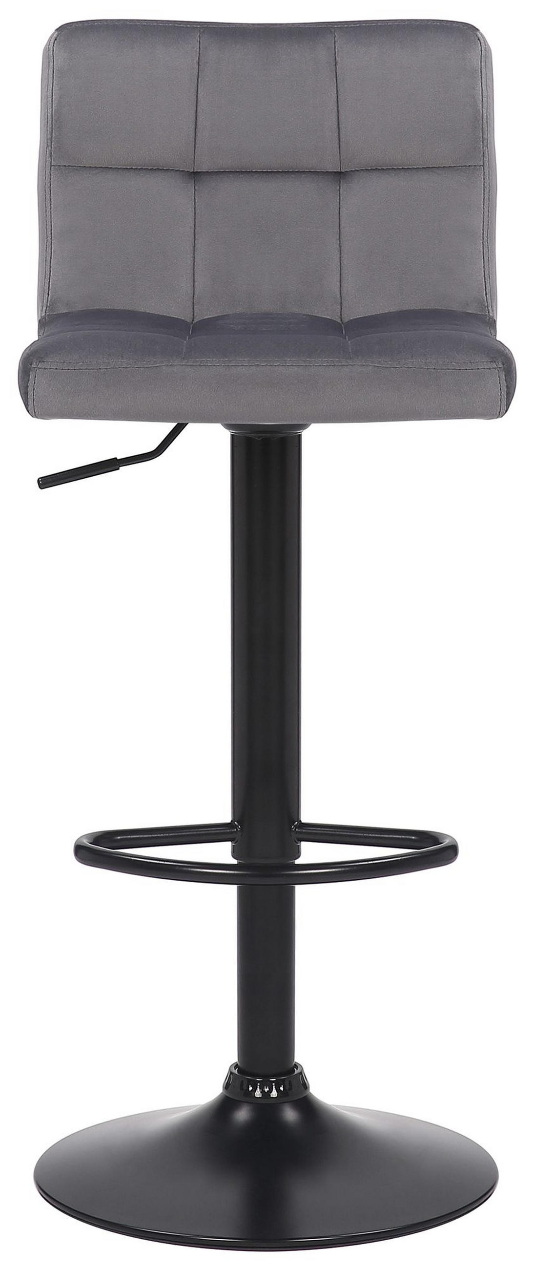 BARHOCKER Samt Grau - Schwarz/Grau, Textil/Metall (40/85/40cm) - CLP