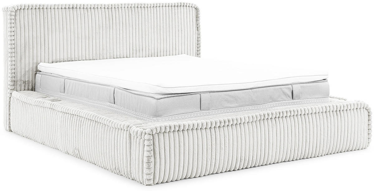 POLSTERBETT MESUT - Hellgrau, Textil (120/200cm) - Meblini