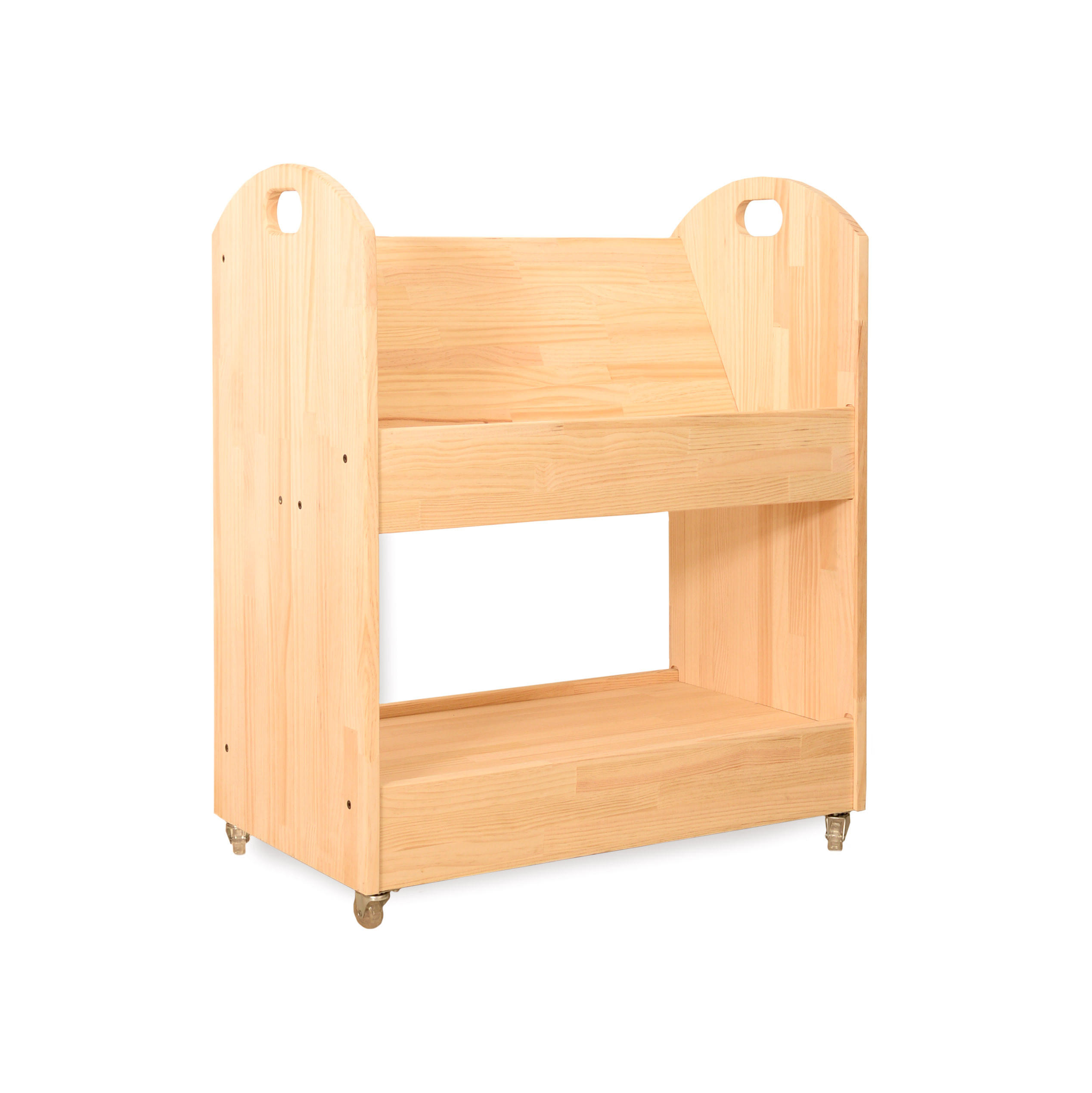 BÜCHERREGALWAGEN aus massivem naturfarbenen Kiefernholz MAX - Beige, Holz (41/80/70cm) - RNT By Really Nice Things