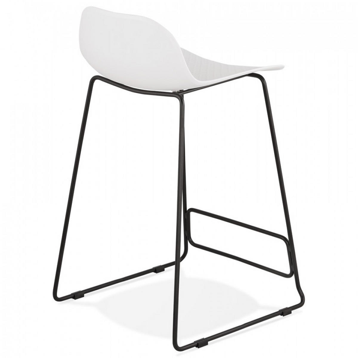 BARHOCKER Weiß 49x85x53cm - Schwarz/Weiß, Kunststoff/Metall (49/85/53cm) - AlterEgo