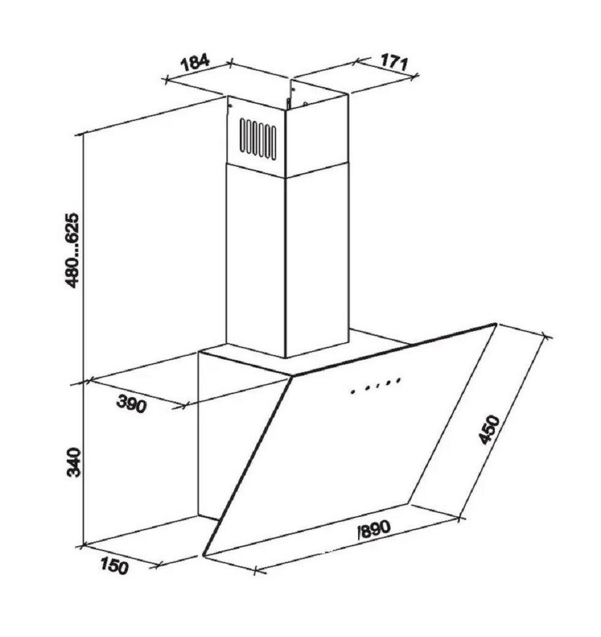 DUNSTABZUGSHAUBE GCH D 286 WH 9 Prime N, Weiß Glas, 90cm, 1000m³/h - Weiß, Glas (89.6/38.5/38cm) - Gurari