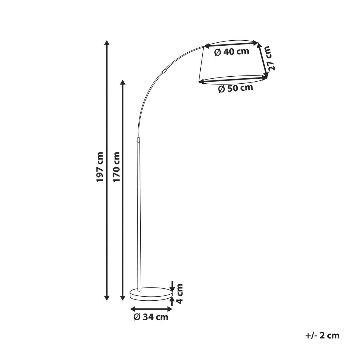 STEHLAMPE Yabus 109/50/197 cm - Schwarz, Metall (109/50/197cm) - Beliani