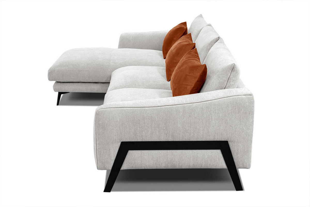 ECKSOFA WINTER 4-Sitzer, weiß - Schwarz/Weiß, Holzwerkstoff/Textil (158/269cm) - Courtois Laville