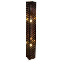 LED STEHLEUCHTE Metall Textil Schwarz Blattgold - Schwarz, Metall (15/15/118cm) - Globo Lighting