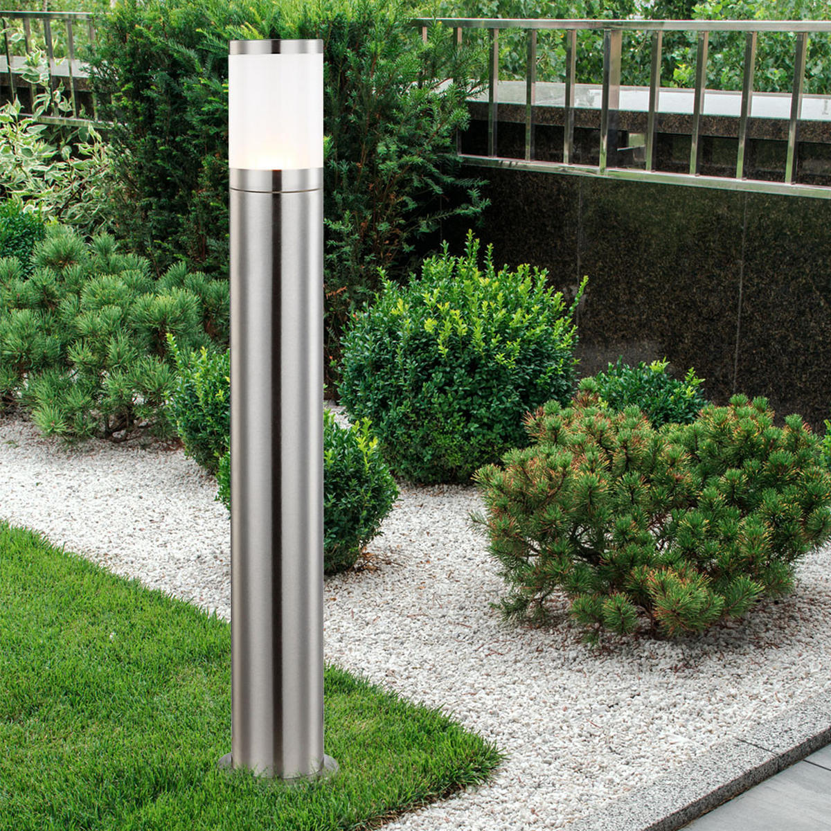 EDELSTAHL WEGELEUCHTE XELOO Silber - Silberfarben, Metall (10.2/10.2/80cm) - Globo Lighting