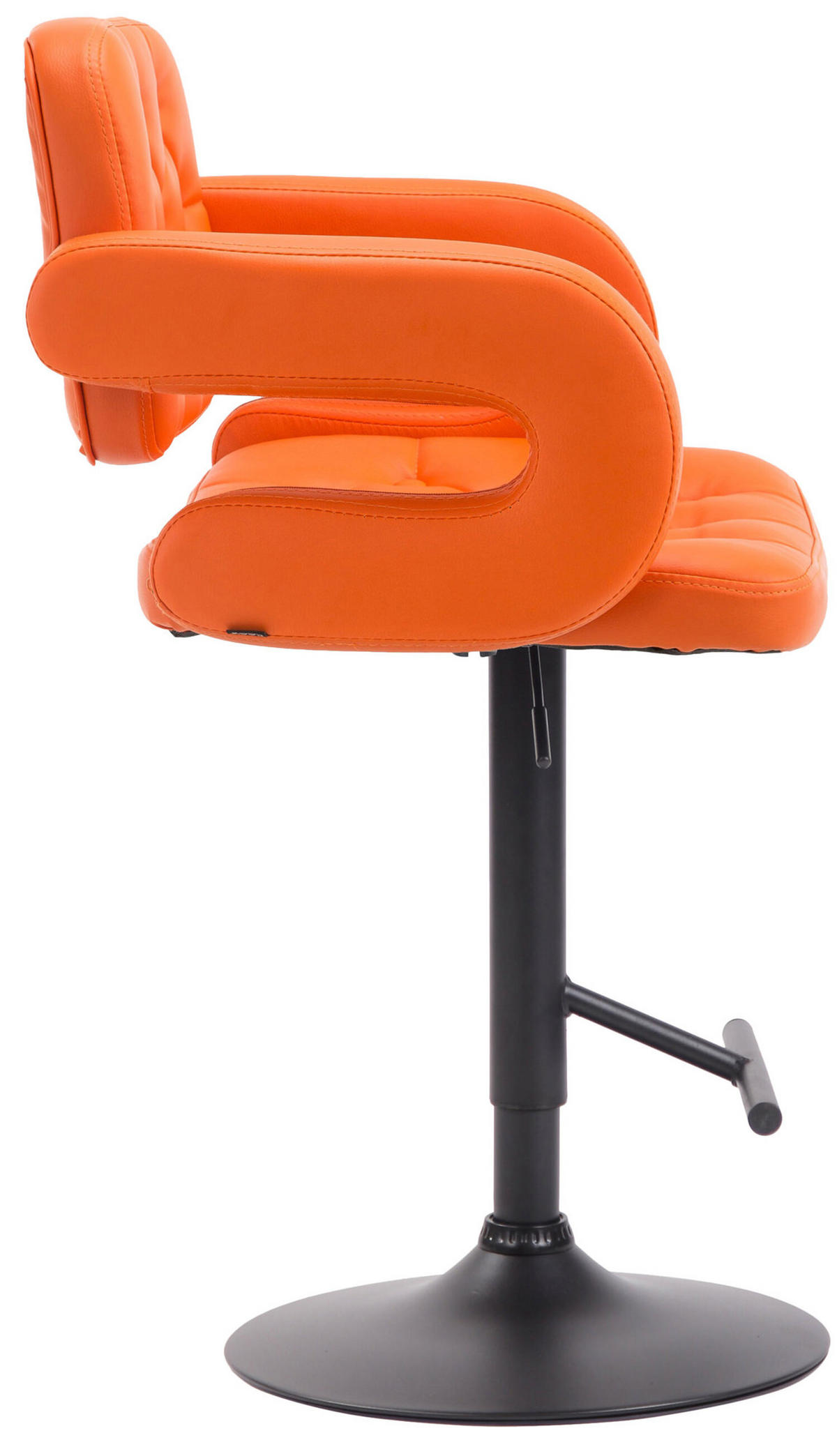 BARHOCKER Dubai, Gestell schwarz, Kunstleder Orange - Schwarz/Orange, Kunststoff/Textil (52/100/55cm) - TPFLiving
