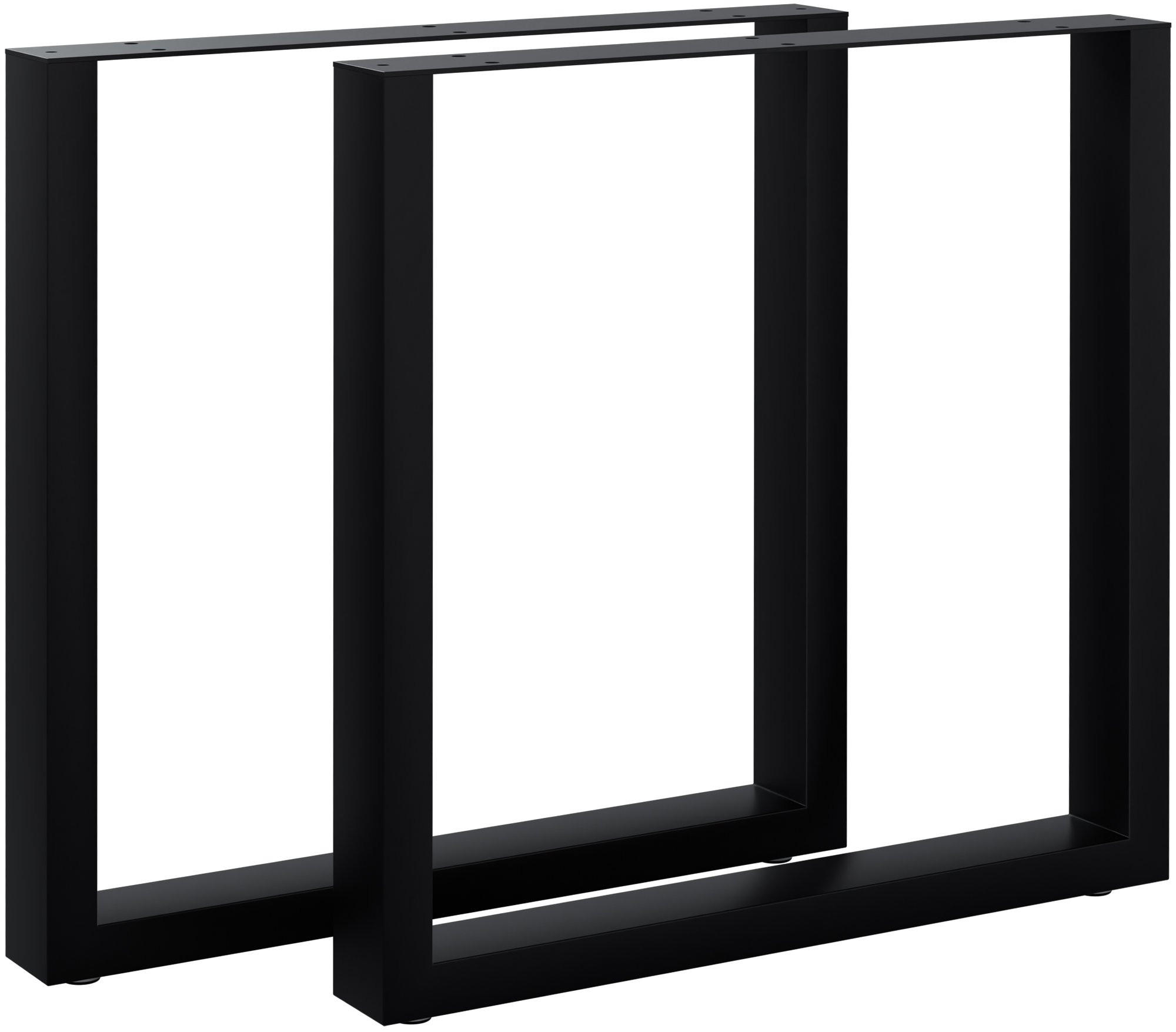 TISCHBEIN 2er Set Metall Schwarz - Schwarz, Metall (70/72/8cm) - CLP