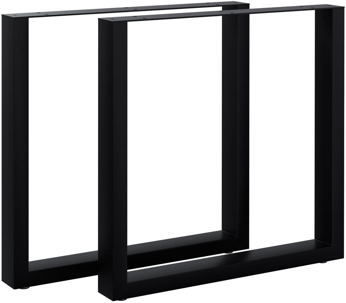 TISCHBEIN 2er Set Metall Schwarz - Schwarz, Metall (70/72/8cm) - CLP