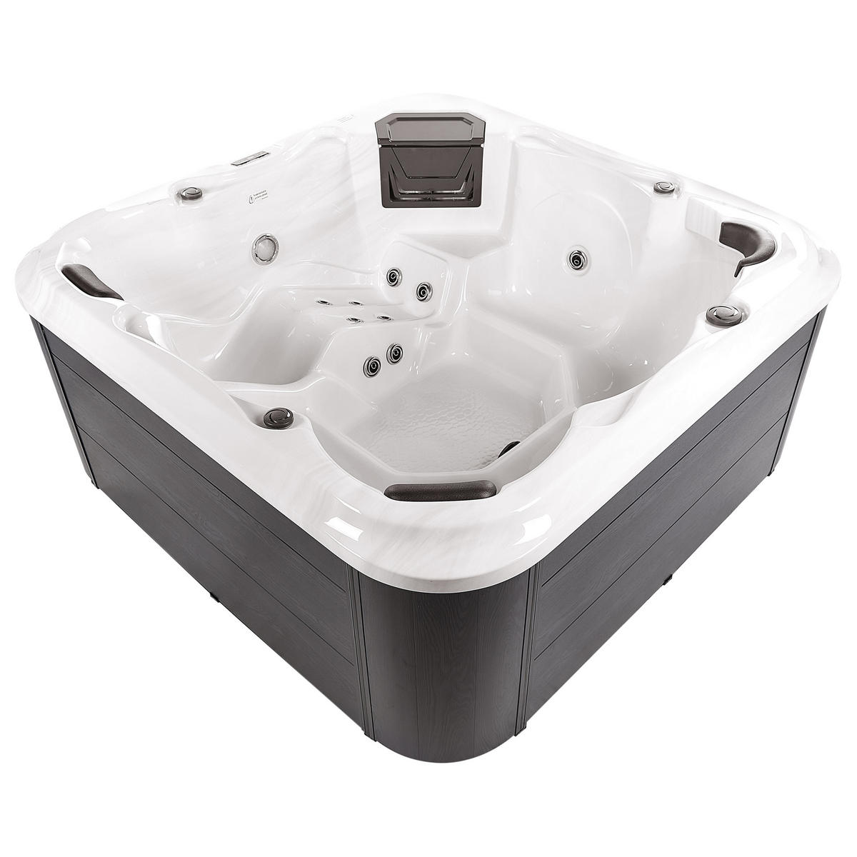 WHIRLPOOL 6-Sitzer Weiß Tularosa - Silberfarben/Schwarz, Kunststoff (210/90/210cm) - Beliani