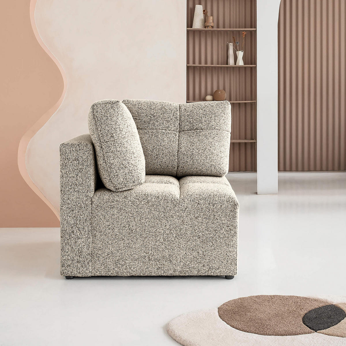 ECKELEMENT - Strukturstoff - Creme, Textil (91/94/91cm) - home24