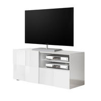 TV-MÖBEL klein 1 Tür und 1 Schublade L121 cm - Dama - Weiß, Holzwerkstoff (42/57/121cm) - Calicosy