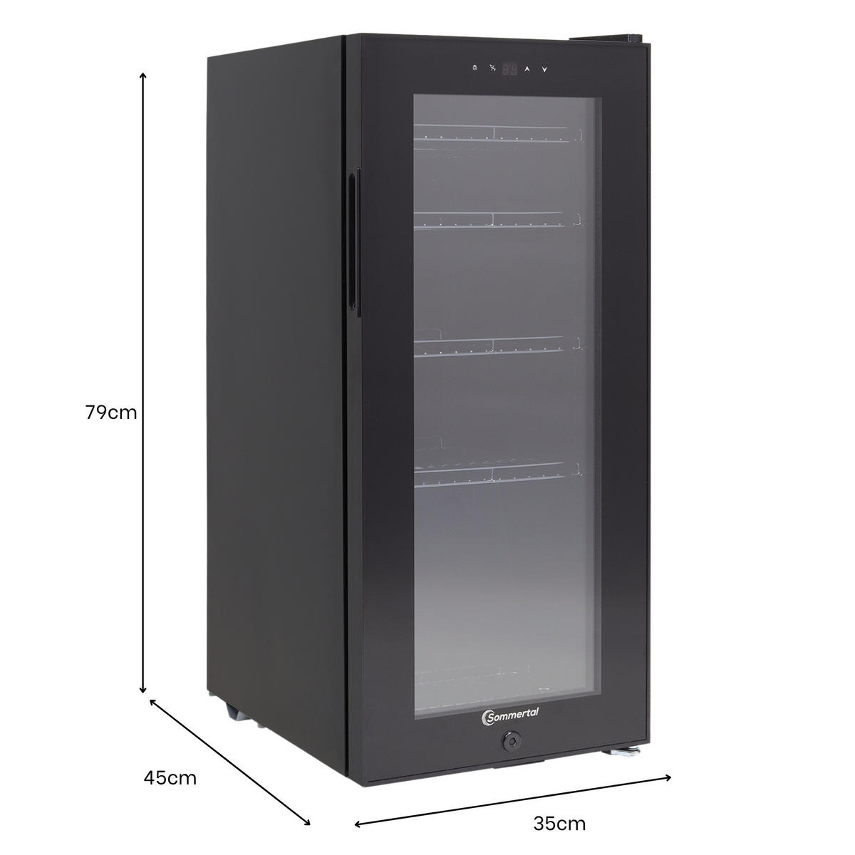 WEINKÜHLSCHRANK GK60 - Schwarz, Metall (35/79cm) - Sommertal