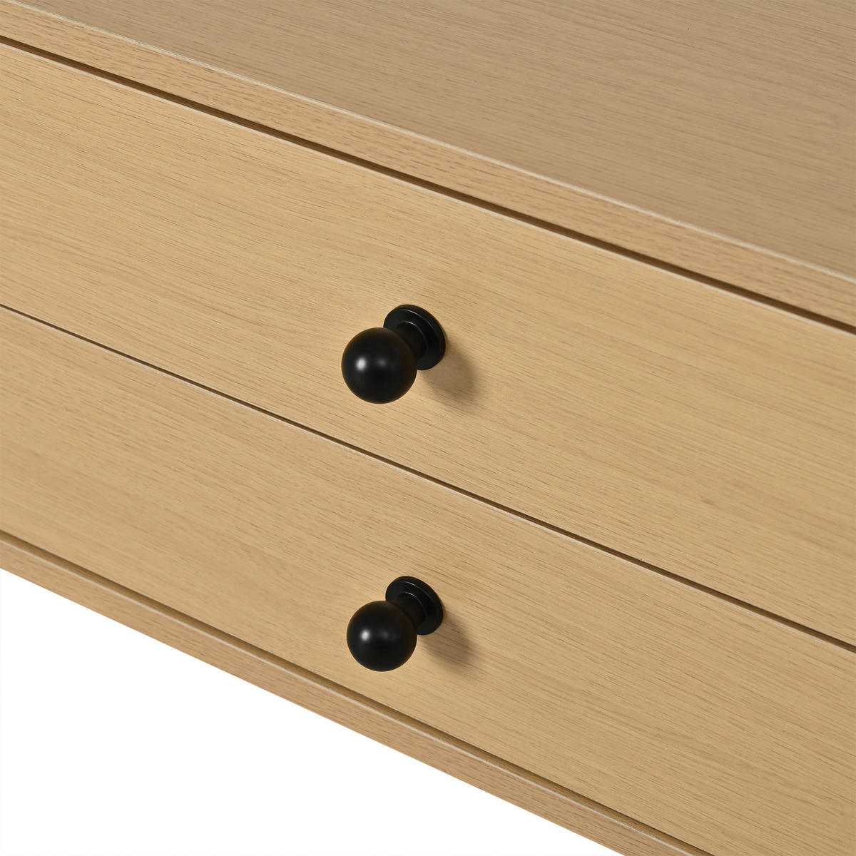 COUCHTISCH in Naturholzoptik 100/50/36 cm aus MDF mit Rolltüren, 2 Schubladen und Massivholzbeinen - Hellbraun, Holzwerkstoff (50/100/36cm) - CHICFURN