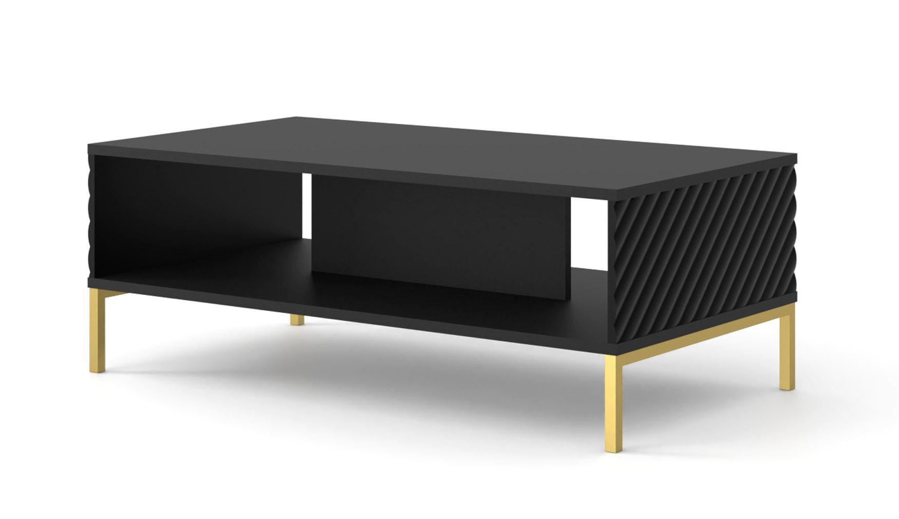 Raumhirsch Furniture Couchtisch Schwarz, Gold 90x43x60 cm
