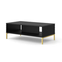 COUCHTISCH Schwarz, Gold 90/43/60 - Goldfarben/Schwarz, Holzwerkstoff (90/43/60cm) - RAUMHIRSCH FURNITURE
