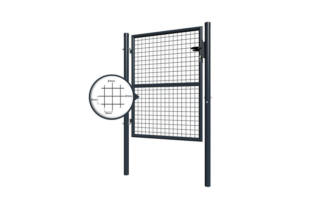 ZAUNTOR Olga grau 1m H.130cm Metall - Grau, Metall (106/131cm) - Casanoov