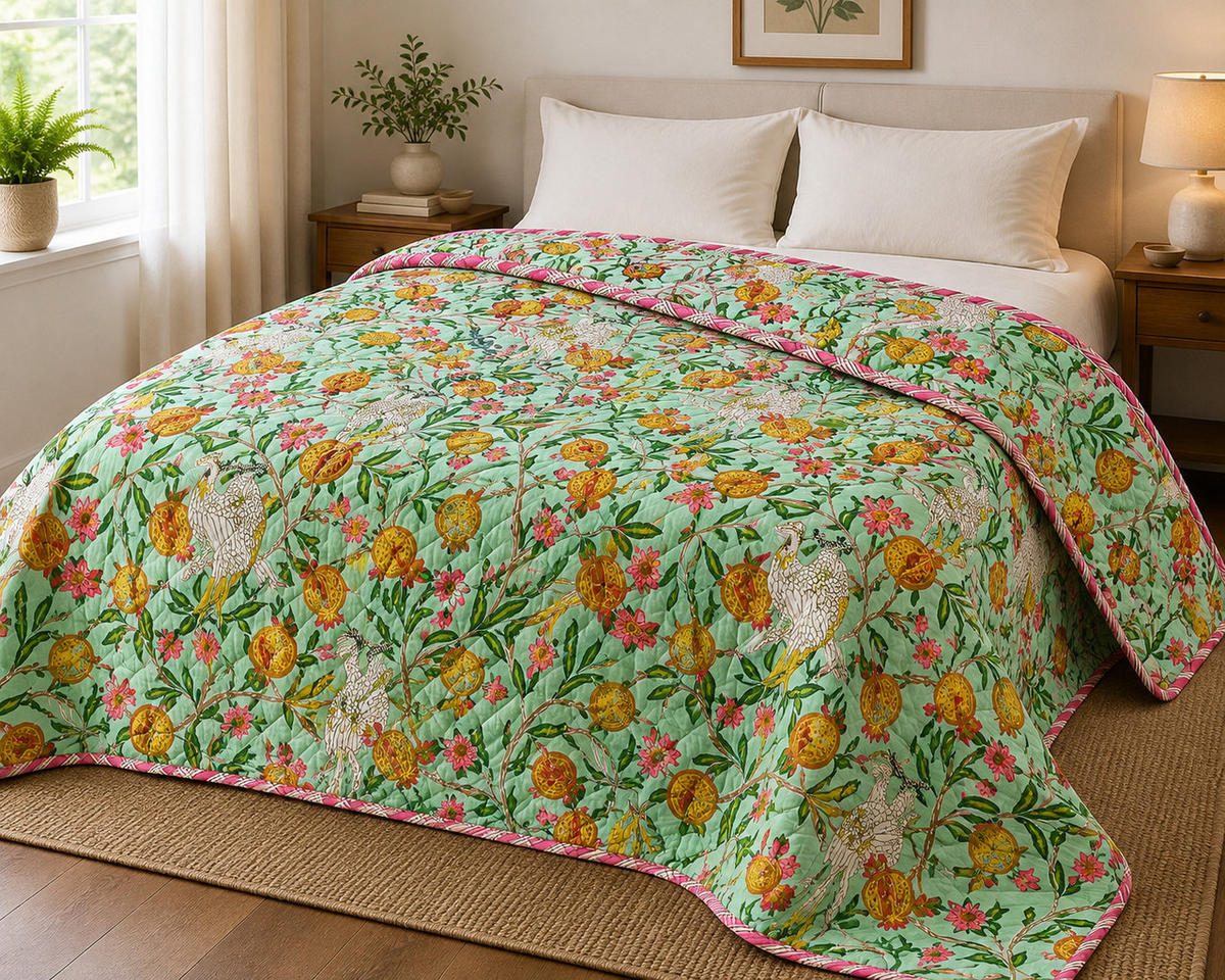 WOHNDECKE Baumwolle 140x220 cm Quilt-Optik – Gesteppt, Weich & Modern - Multicolor, Naturmaterialien (140/220cm) - AU Maison