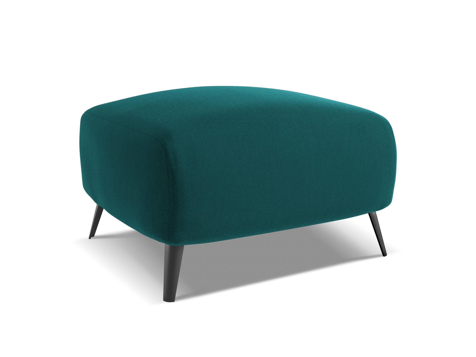 POUF Samt Stoff Blau - Blau/Petrol, Textil/Metall (65/44/65cm) - Makamii