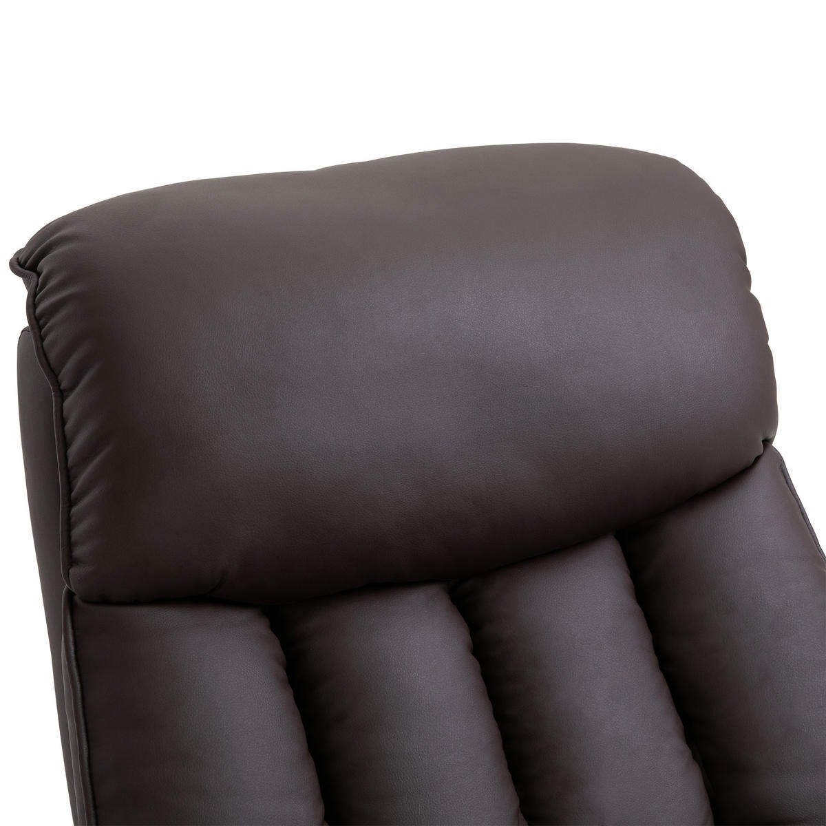 AUFSTEHSESSEL mit Aufstehhilfe Fernsehsessel Liegefunktion Kunstleder Braun - Schwarz/Braun, Leder/Kunststoff (94/104/80cm) - HOMCOM