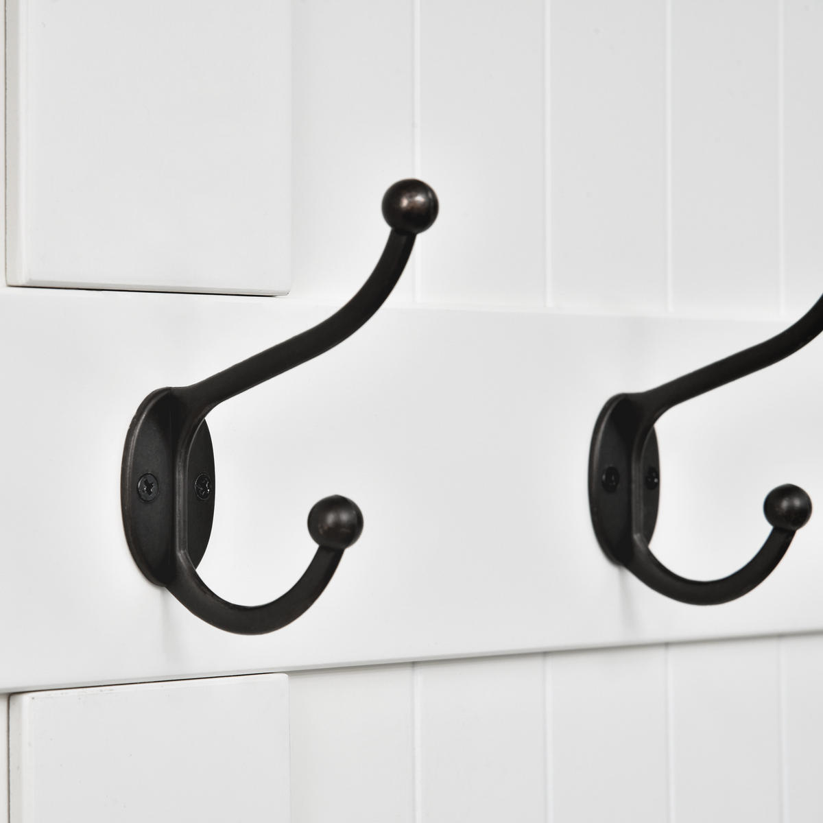 GARDEROBE DE-17876 5 Haken & Sitzbank 3-in-1 Creme - Creme, Holzwerkstoff (34/179.7/96cm) - ComfortXL