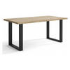 ESSZIMMERTISCH TIMI, Tisch Größe: 120 x 80 cm, Wohnzimmertisch Farbe: Hellbraun, mit Metallbeinen in Farbe: Schwarz - Schwarz/Sonoma Eiche, Holzwerkstoff (80/120/76cm) - Sepro Meble