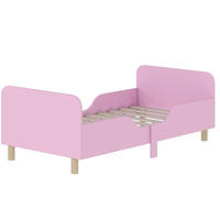 KINDERBETT 143,5/74,2/50 cm aus MDF und Kiefernholz mit Rausfallschutz Rosa - Pink, Holz (70/140cm) - Modenvie