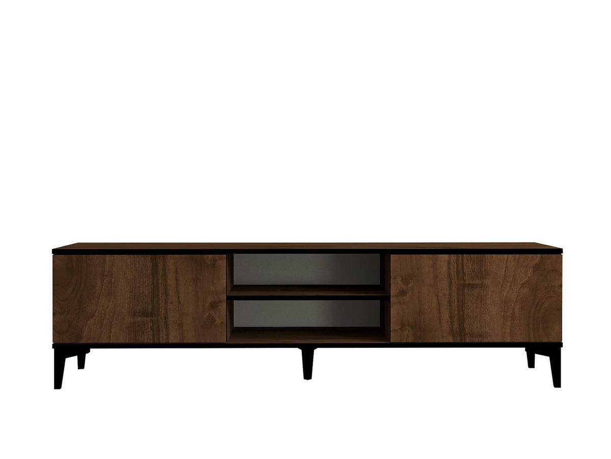 TV-MÖBEL Erem Nussbaum-Schwarz - Nussbaumfarben/Schwarz, Holz (180/45/40cm) - Habitat Garten