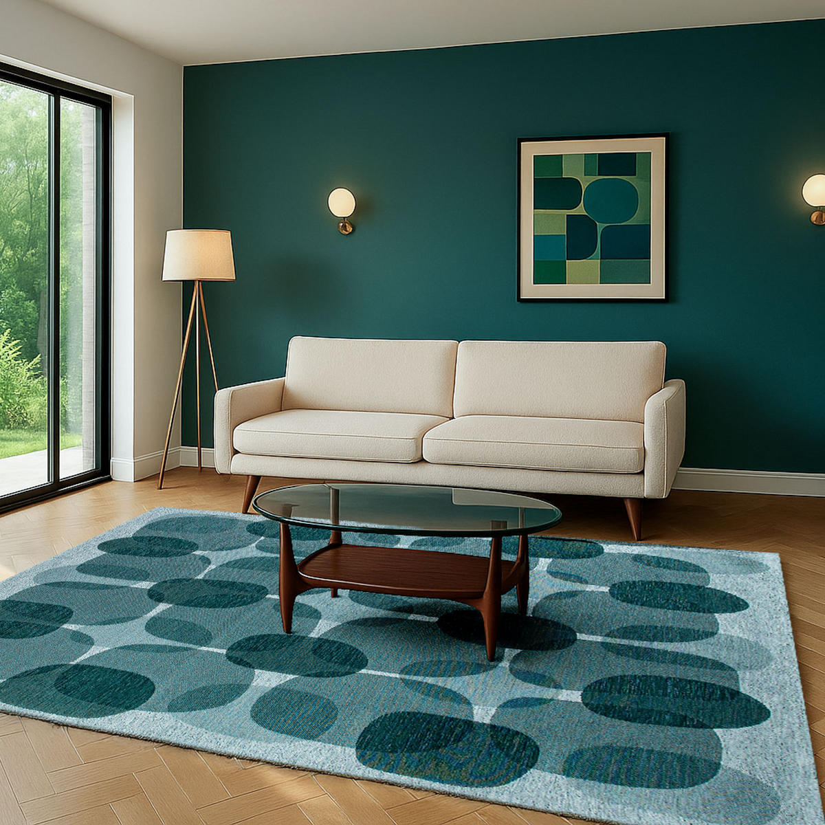 TEPPICH Green Eggs Lola&Moi 200/280 cm - Türkis, Kunststoff/Textil (200/280cm) - Lola&Moi