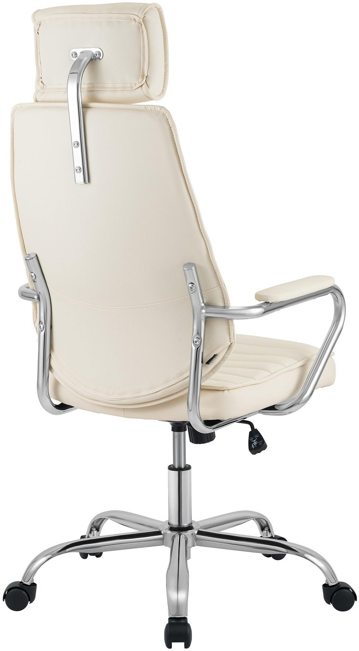 CHEFSESSEL Lederlook Creme - Chromfarben/Creme, Textil/Metall (60/117/67cm) - CLP