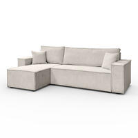 GEPOLSTERTES Ecksofa CARLOS L, Poso 100 - Ecru, Textil (247/143cm) - Lookway