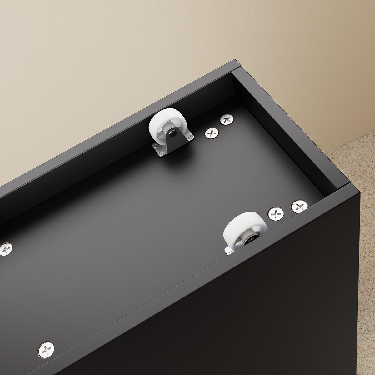 NISCHENREGAL mit Rollen, Schwarz - Schwarz, Holz/Holzwerkstoff (23/82/65cm) - SoBuy