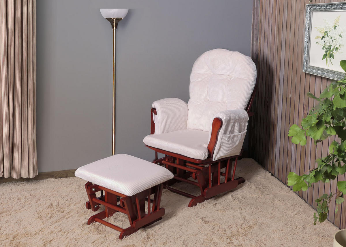 RELAXSESSEL Cremeweiß, Braun - Weiß/Braun, Textil (74/103/71cm) - MCW