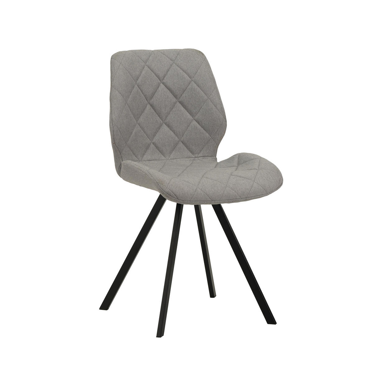 ESSZIMMERSTUHL DIAMOND 2er Set Stoffbezug Hellgrau - Hellgrau/Schwarz, Textil (45/82/52cm) - SVITA