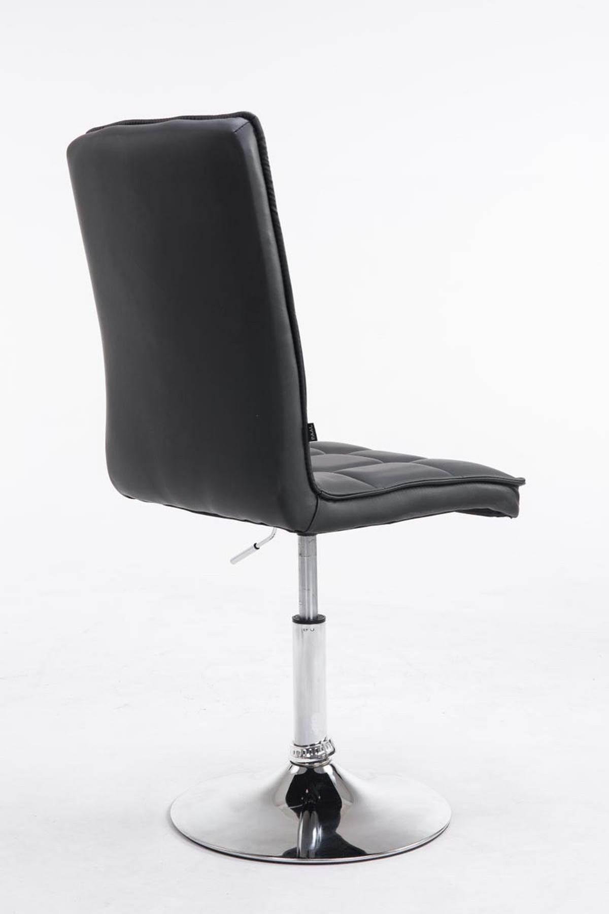 DREHSTUHL Lederlook schwarz - Chromfarben/Schwarz, Textil/Metall (43/90/59cm) - CLP