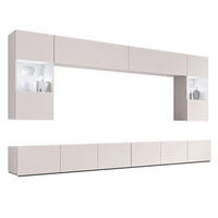 WOHNWAND Kossana 1 Modern Beige 300/154/43 cm Stilvoll - Beige, Holzwerkstoff/Kunststoff (300/154/43cm) - AX Living