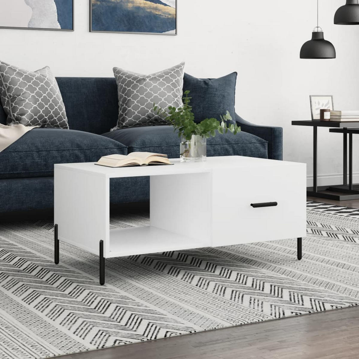 COUCHTISCH Weiß 90x50x40 cm Holzwerkstoff - Weiß, Holzwerkstoff (90/50/40cm) - furnicato