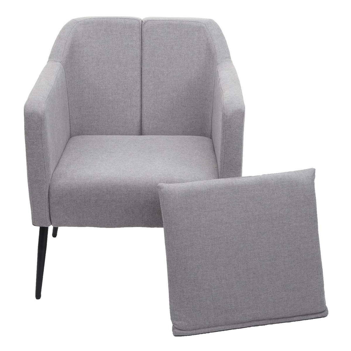 RELAXSESSEL H93A Hellgrau - Hellgrau, Textil (70/92/70cm) - MCW