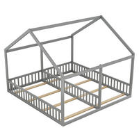 HAUSBETT 90x200 cm 2in1 grau - Grau, Holz (90/200cm) - Fortuna Lai