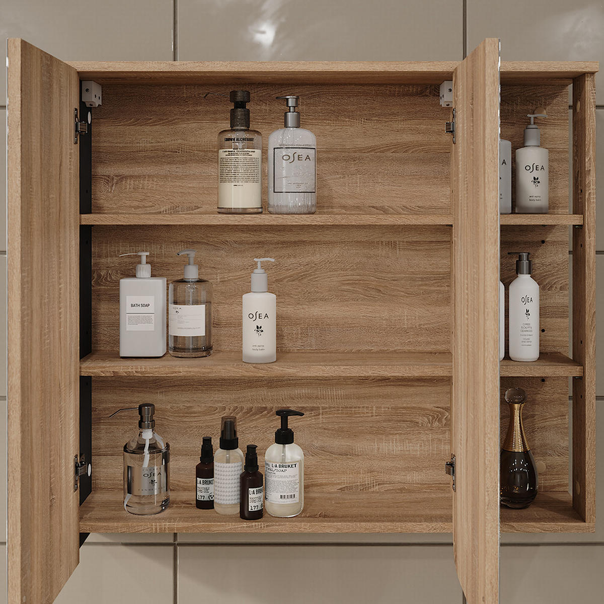 ZRCADLOVÁ SKŘÍŇKA Karen Sonoma/antracit - Sonoma dub/antracitová, kompozitní dřevo (80/75/20cm) - Vicco